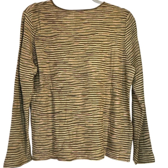 Sigrid Olsen 70% Silk Knit Sweater/ Top Ombré Striped Knit Lightweight - Picture 2 of 6
